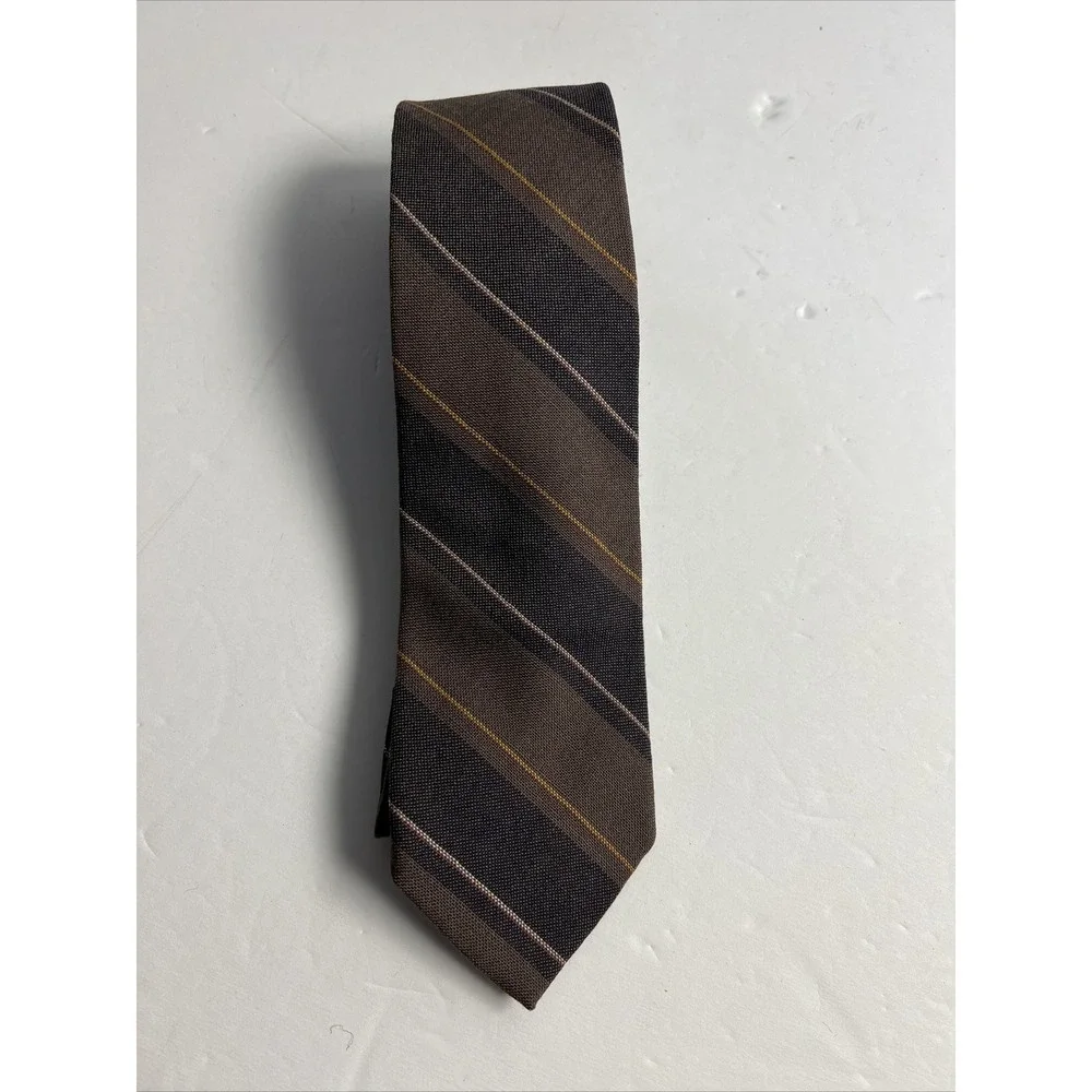 VTG Bert Pulitzer Necktie Mens Tie Tartan 100% Wool Multicolor Striped 3